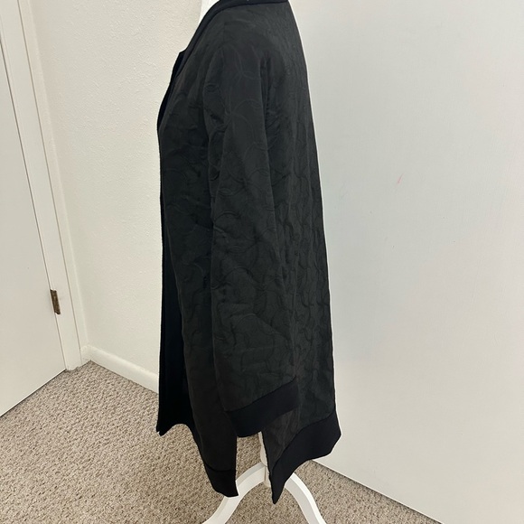 EILEEN FISHER Jacket S Women’s Black Single Button Front Textured Wool Blend - Picture 5 of 12